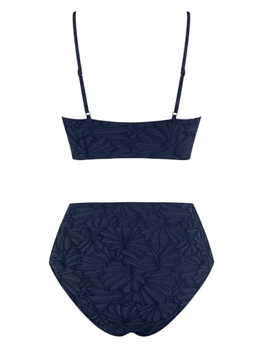 Image of ZAFUL Bikini Sets for Women String 2 Piece Swimsuits High Waisted Bathing Suit V Neck Cut Out Swimwear