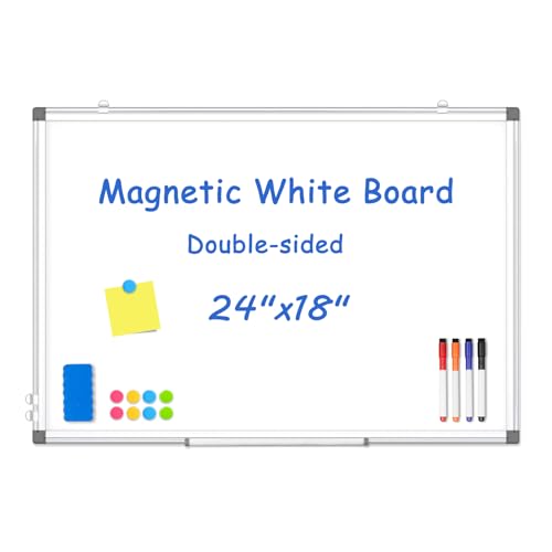 walglass double-sided white board 2434 x 1834 dry erase board magnetic whiteboard for wall hanging mounted whiteboard silver aluminium frame for home school office kitchen