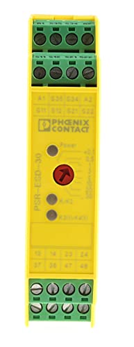 Phoenix Contact, 2981800, Safety Relay for Emergency Stop and Safety Door Monitoring up to SIL 3 or Cat. 4 - PL e According to EN ISO 13849 - Automatic or Manual Activation - 2 N/O Contacts with Drop