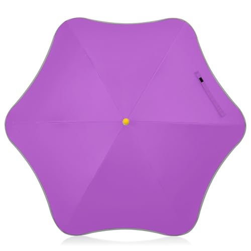 Yuiboo Paraguas mediano para niños pequeños, resistente al viento, con tira reflectante, cierre a prueba de pellizcos y mango de gancho de fácil agarre para niños y niñas