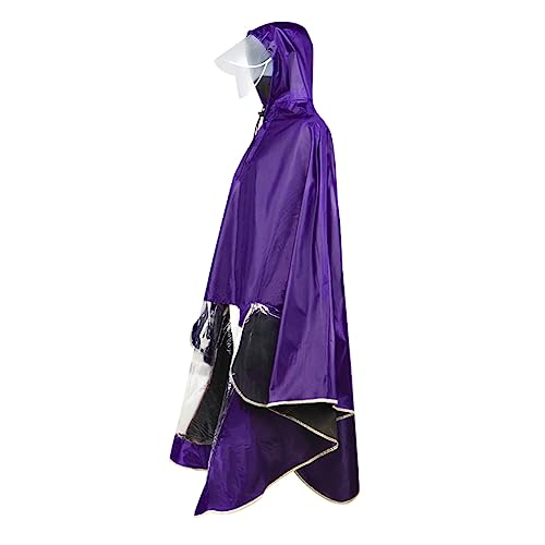 Image of HAOZAIKEJI Universal Motorcycle Raincoat Waterproof Hoodie Rain Cape Reusable Bike E-bike Rain Coat Mobility Scooter Outdoor Rain Poncho with Detachable Hat Brim Reflective Strip for Men Women