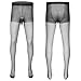 Hey Song Men's Sheer 10D Pantyhose Bulge Pouch Stockings Seamless Hollow 3D Contour Pouch Tights Sexy Erotic Male Lingerie (US, Alpha, One Size, Regular, Regular, Black)