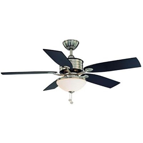 Hampton Bay Santa Cruz 52 in. Brushed Nickel with Black Accents Ceiling Fan Amazon.in Home