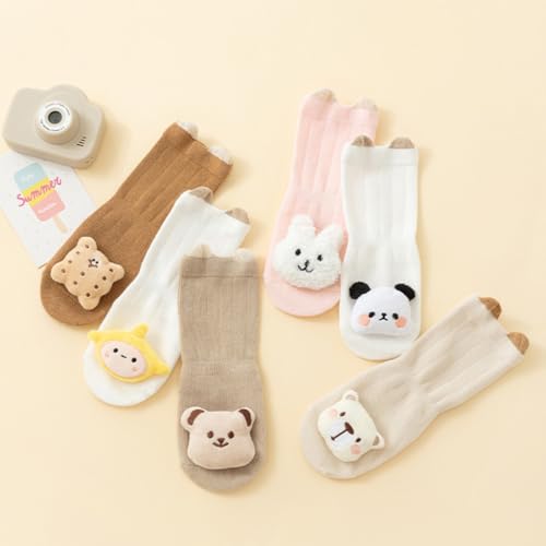 Cartoon Pattern Grippy Socks Baby Toddler Cotton Stockings With Soles For Girls Boys 0-33