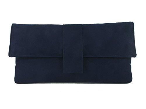 Sac à main en daim marine Loni, pochette bandoulière bleu foncé