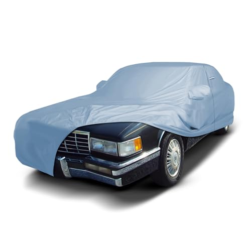 Image of iCarCover Premium Car Cover for 1989-1993 Cadillac DeVille Coupe Heavy Duty Waterproof All-Weather Automobiles Custom Fit Indoor Outdoor UV Snow Protection Covers with Straps and Bag