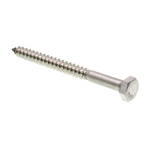 Prime-Line 9055154 Hex Lag Screws, 1/4 in. X 3 in., Grade 18-8 Stainless Steel, 25-Pack