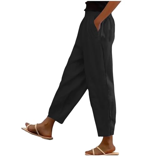 Generisch Hose Damen Elegant Sommerhose Baumwolle Cargohose Baggy Frauen Jogginghosen Leicht Stoffhose Loungehose Freizeithose Kurzgröße Outdoor Hosen Schwarz XL Generisch Hose Damen Elegant Sommerhose Baumwolle Cargohose Baggy Frauen Jogginghosen Leicht Stoffhose Loungehose Freizeithose Kurzgröße Outdoor Hosen Schwarz XL