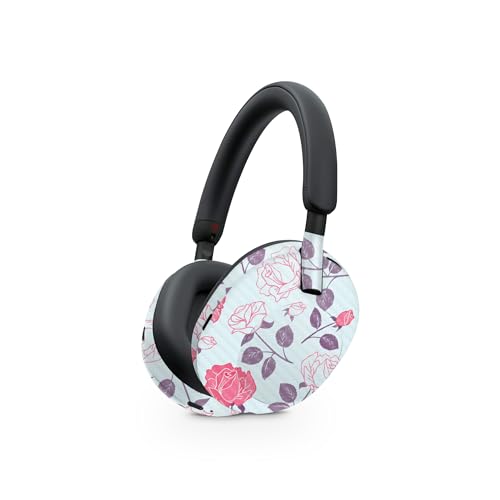 Image of MightySkins Carbon Fiber Skin Compatible with Sony WH-1000XM5 Headphones - Vintage Floral | Protective, Durable Textured Carbon Fiber Finish | Easy to Apply