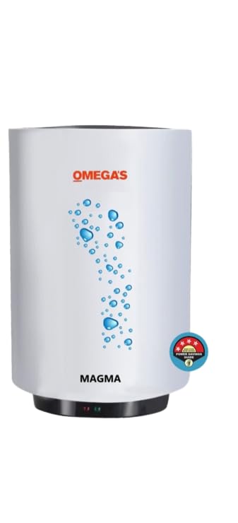 OMEGA’S Magma Water Heater Geyser 25-L 5 Star Rated Glass Lined Storage Water Geyser (White and Black) OMEGA’S Magma Water Heater Geyser 25-L 5 Star Rated Glass Lined Storage Water Geyser (White and Black)