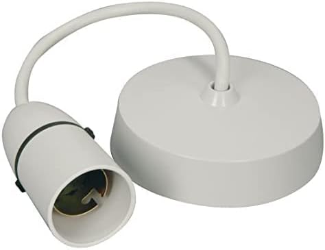 DECK INN 9 Inch Ceiling Light Pendant Fitting with White Plastic Bulb Holder