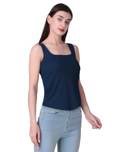 Image of Sizi Women Padded Camisole Workout Top| Tank Top with No Trace,Square Neck Seamless Vest,Elastic Removable Wide Shoulder Strap Camisole