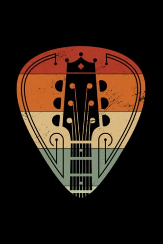 Guitar Pick Retro Design, Gift for Guitar Players: Retro Design Notebook Journal Gift, 6x9 Inch 100 Pages, Matte Finish