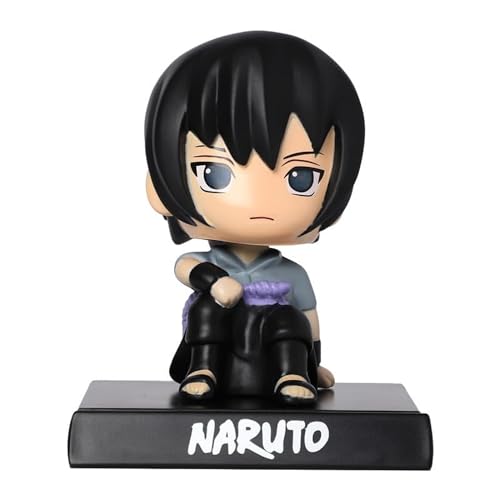 Image of AUGEN Super Hero Sasuke Uchiha B Action Figure Limited Edition Bobblehead with Mobile Holder for Car Dashboard, Office Desk & Study Table (Pack of 1)
