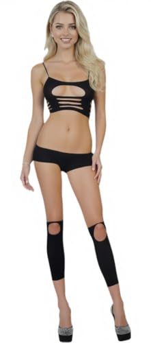 Image of ToBeInStyle Women's Crochet Lace Up Tube Top with G-String and Thigh Hi