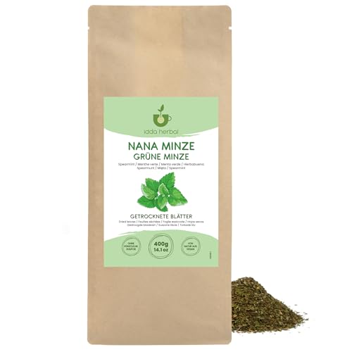 IDDA Herbal Hierbabuena Infusión 400g, Menta Nana Seca y Cortada, Té de Menta Verde