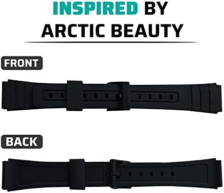 NAVZA Silicone Ruber Replacement WaterProof Watch Strap Fit to Casio F-91W (Black)