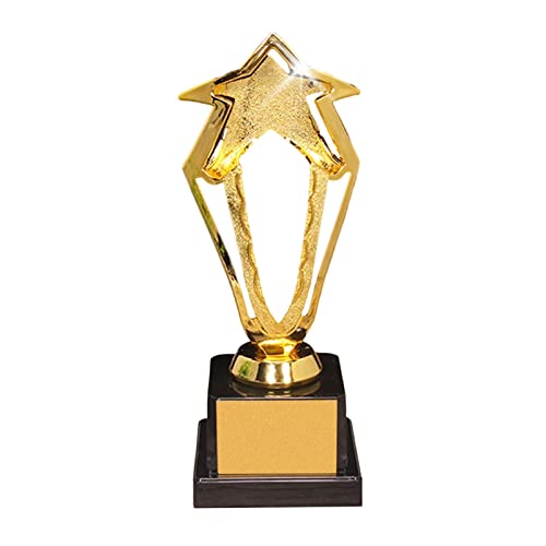 Fenteer Troféus de prêmios dourados de plástico decoração base preta troféu copa troféu estrela prêm