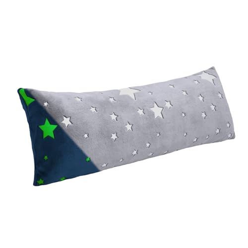 Image of Cloele Body Pillow Cover,Grey Star,Glow in the Dark,21x54 inches | Long Pillow Cases,Ultra Soft, Body Pillow Pillowcases,Body Pillowcase for Kids Girls Boys, Decorative, Only Cover