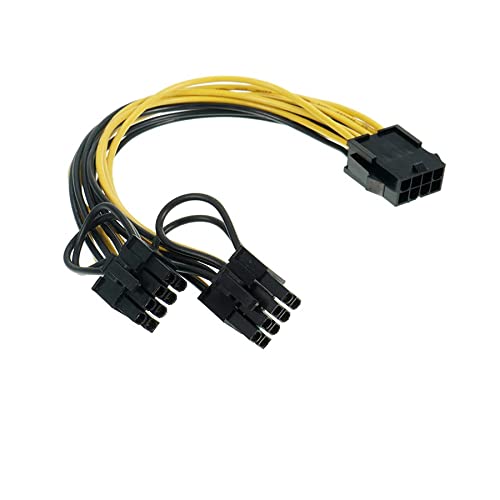 xcluma PCI-E PCIE 8p Female to 2 Port Dual 8pin 6+2p Male GPU Graphics Video Card Power Cable Cord 18AWG Wire 20cm