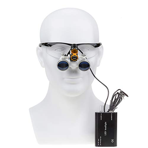 Image of NSKI 3.5X Loupes Magnifying Glasses + 5W Lamp Belt Clip Type with Filter Aluminum Box (Black)