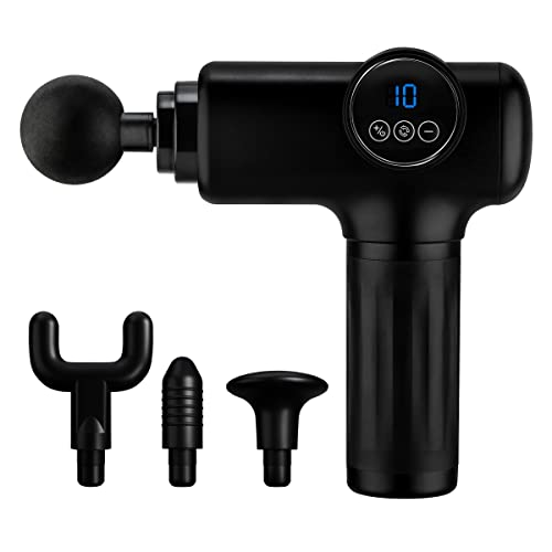 SPA SCIENCES - SmartGun Elite – Therapeutic Deep Tissue Percussion Massager – for Muscle Soreness - with Interchangeable Heads, 10 Intensity Levels and Smart Comfort Pulse – USB Rechargeable