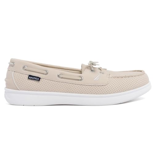 Image of Nautica Women's Casual Boat Shoes, Moc-Toe Loafers with Cushioned Insole, Deck Fashion Sneaker