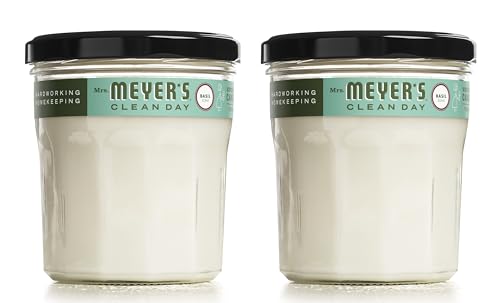 MRS. MEYERS CLEAN DAY Scented Soy Candle Large Glass Basil 7.2 oz (Pack of 2)