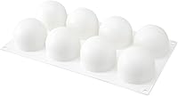 Vista 2 de Restaurantware -Molde de bola de 8 cavidades de pastelería, 1 molde de chocolate listo para horno - Molde de silicona blanca flexible, congelable