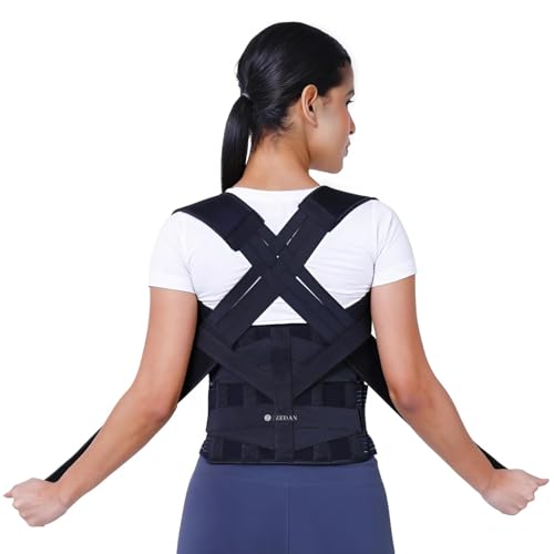 Image of ZEDAN 2-in-1 Neoprene Posture Corrector Belt with Integrated Back Support Brace | Shoulder & Back Straightener Brace | For Spine & Body Posture Correction | Clavicle Support | Unisex - Free Size