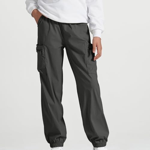 Boys Cargo Pants Drawstring Elastic Waist School Kids Active Joggers Casual Jogging Sweatpants for Kids 3-14 Years3