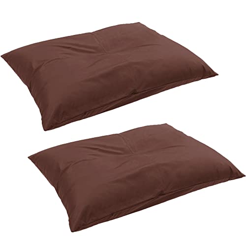 新日本通販EX 日本製 高機能性 枕 2個 セット 35×50cm 寝やすい マクラ ホテル仕様 首・肩サポート 防ダニ ダニ通過率0% 綿混 清潔 抗菌 防臭 防カビ 洗える (低めの枕 2個 セット, 5 ブラウン)