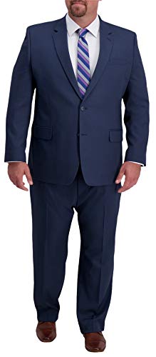 Haggar Men's Stretch Classic Fit Expandable Waistband Suit Separate Pant, Navy, 46 x 34