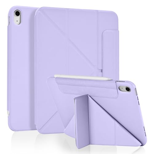 Koze Origami Case for iPad 11th Gen 2025 11" (A16) & 10th Gen 2022 10.9" - Magnetic Closure Strap 5-in-1 Multiple Viewing Angles Stand Cover, Slim Shockproof Soft Flexible Shell, Liilac Purple