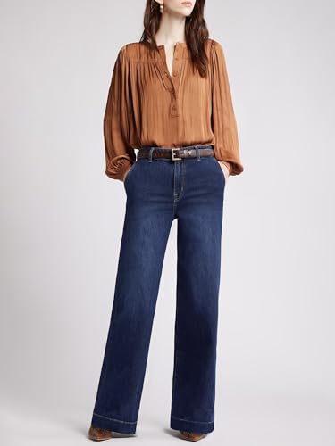 Image of Wide Leg Jeans for Women High Waist Stretch Cargo Denim Pants