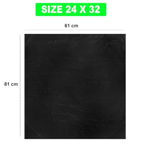 Image of ELLA Garbage Bags 24x32 Inches | 105 Bags (7 Rolls x 15) | Black | Large | Durable Leak-Proof Dustbin Covers for Home, Kitchen, Bathroom & Office