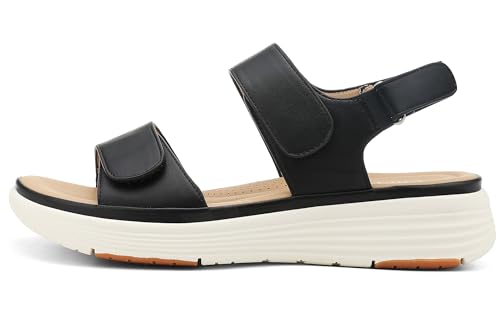 UBFEN Womens Platform Sandals Wedge Walking Comfortable Casual Adjustable Strap Lightweight Open Toe4