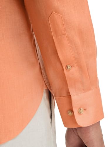 Paul Fredrick Men's Slim Fit Linen Solid Casual Shirt4