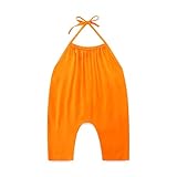JingleBaBa Infant Girls Summer Outfit One-Piece Casual Wear Cute Backless Strap Romper Jumpsuit With Pockets 2-3T