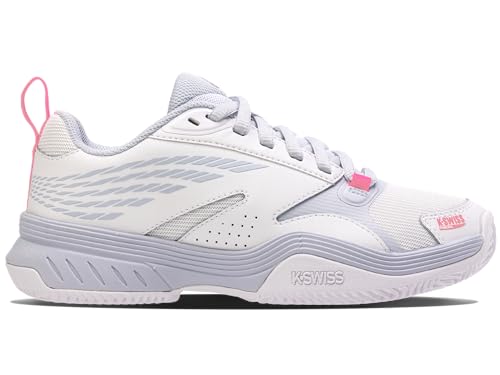 K-Swiss Performance Speedex Padel, Zapatos de Tenis Mujer, White/Arctic Ice/Neon Pink, 38 EU