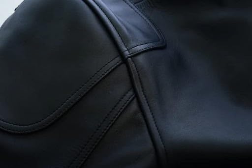 Veste homme en cuir véritable fait main avec fermeture éclair robuste