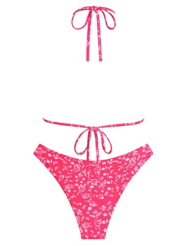 Image of ZAFUL Womens Halter Bikini Sets Triangle Bikinis High Cut Swimsuits 2 Piece Bathing Suits Sexy Swimwear