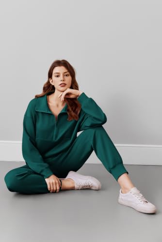 Image of PINSPARK 2 Piece Sets for Women Long Sleeve Half Zip Tracksuit Jogger Sets