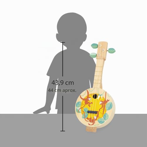 Banjo de madera infantil Janod J07661 con cuerdas duraderas de repuesto 4