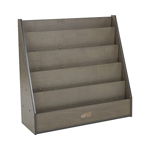 Image of ECR4Kids Streamline Double-Sided Book Display, Classroom Bookshelf, Grey Wash