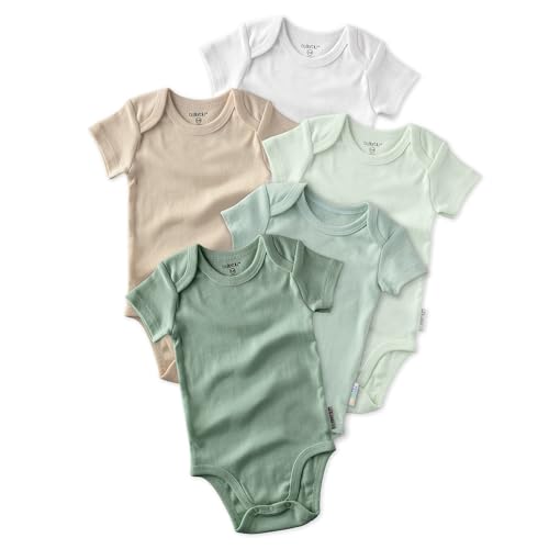 Image of Butterblu Avery 5-Pack Short Sleeve Bodysuits 100% Organic Cotton Baby Clothes for Boys and Girls
