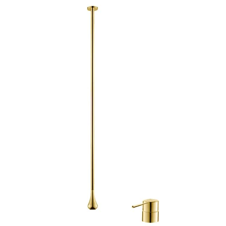 Aquieen Ceiling Mounted Single Lever Basin Mixer with Provision for Hot & Cold Water (PVD Gold)-image-47