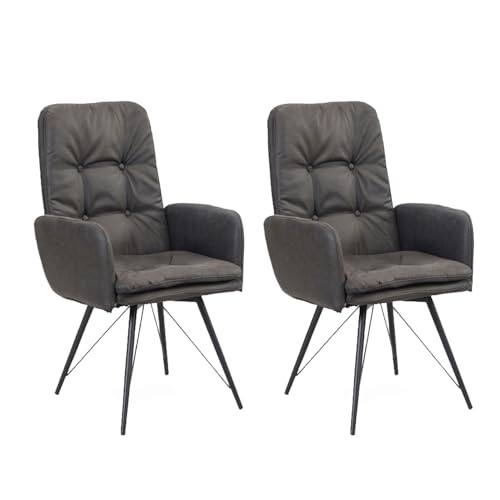 B&D home Esszimmerstühle Anouk 2er Set | drehbar Armlehnenstuhl...