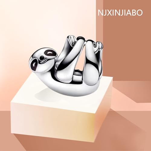 Image of Sloth Charms 925 Sterling Silver for Bracelets and Necklaces Pendant Dangle Beads Mother's Day Birthday Christmas Jewelry Gift for Women