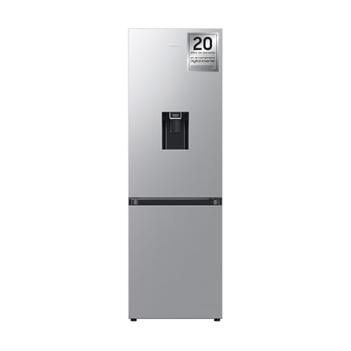 Samsung Frigorífico Combi IA 185.5cm Balda Botellero, Dispensador de agua 341L Clase D Plata...